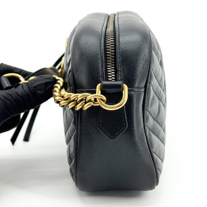 Gucci GG Marmont Matelasse Leather, Black, Leather, Shoulder Bag