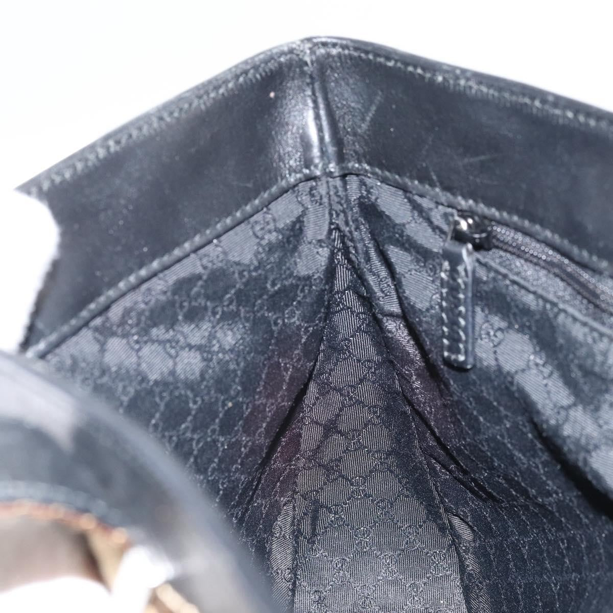 Gucci Vintage Web Tote Leather, Black, Leather, Tote Bag