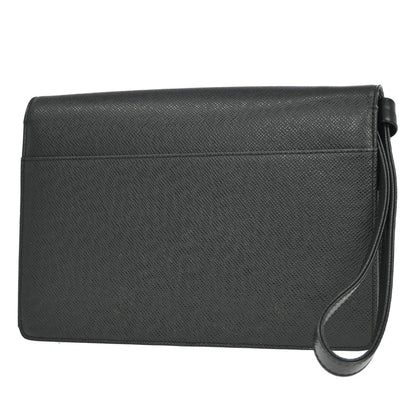 Louis Vuitton Selenga Pochette Taiga Leather, Black, Leather, Clutch