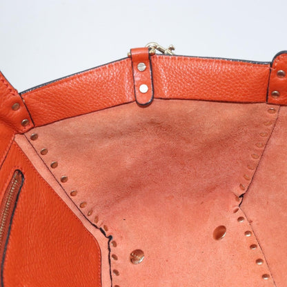 Valentino Garavani Rockstud Tote Soft Leather, Orange, Leather, Tote Bag