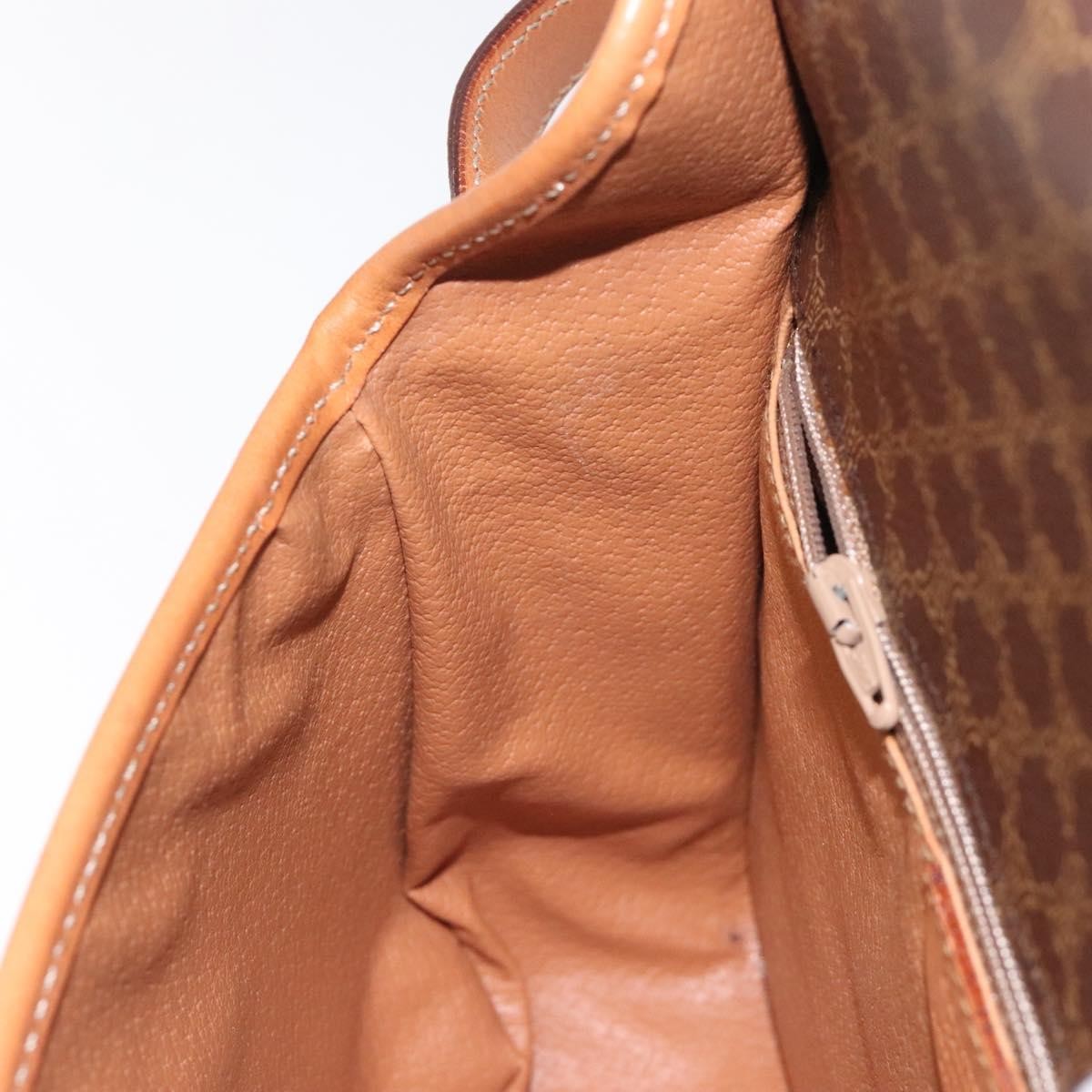 Celine Vintage Macadam Circle Logo Canvas and Leather, Brown, Canvas, Shoulder Bag
