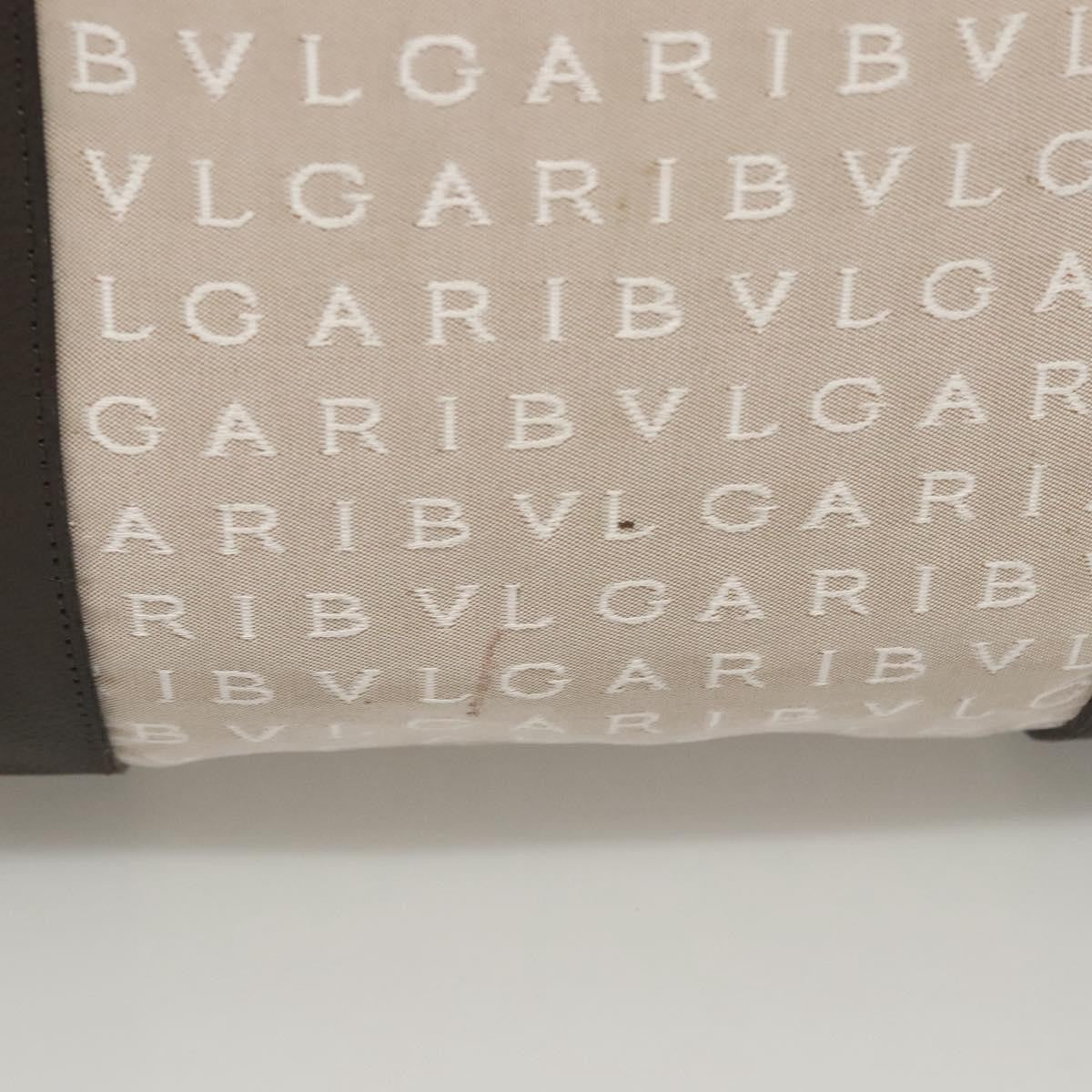 Bvlgari Logomania Canvas, Beige, Canvas, Shoulder Bag