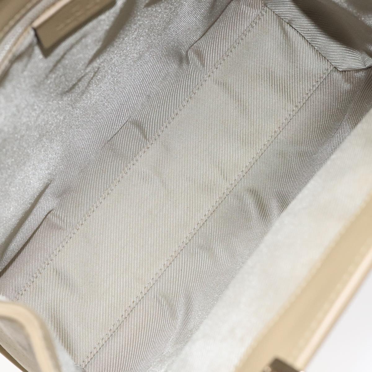 Gucci Bow Frame Chain Clutch Crystal GG Embellished Moire, BEIGE, LEATHER, Handbag