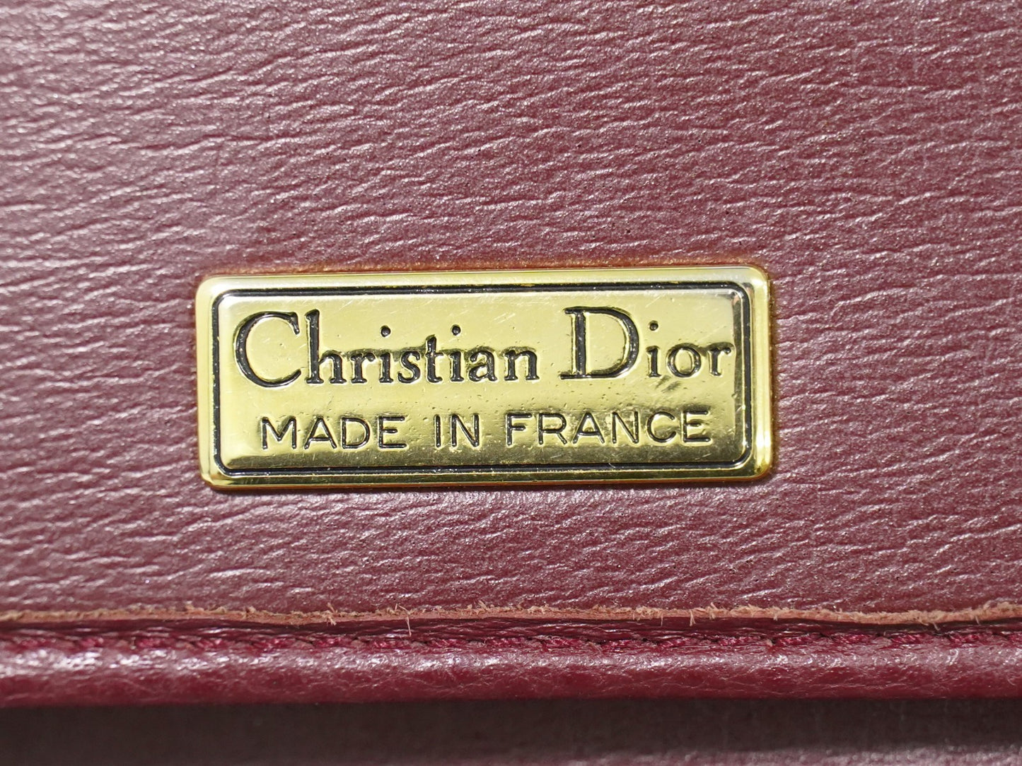Christian Dior Vintage CD Flap Leather, Burgundy, Leather, Shoulder Bag