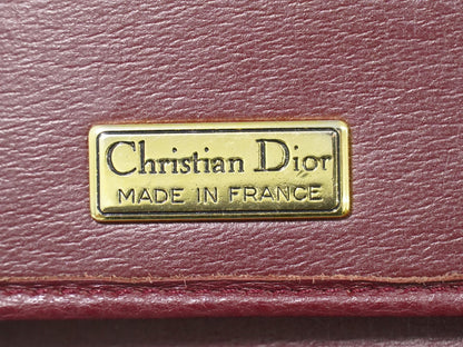 Christian Dior Vintage CD Flap Leather, Burgundy, Leather, Shoulder Bag