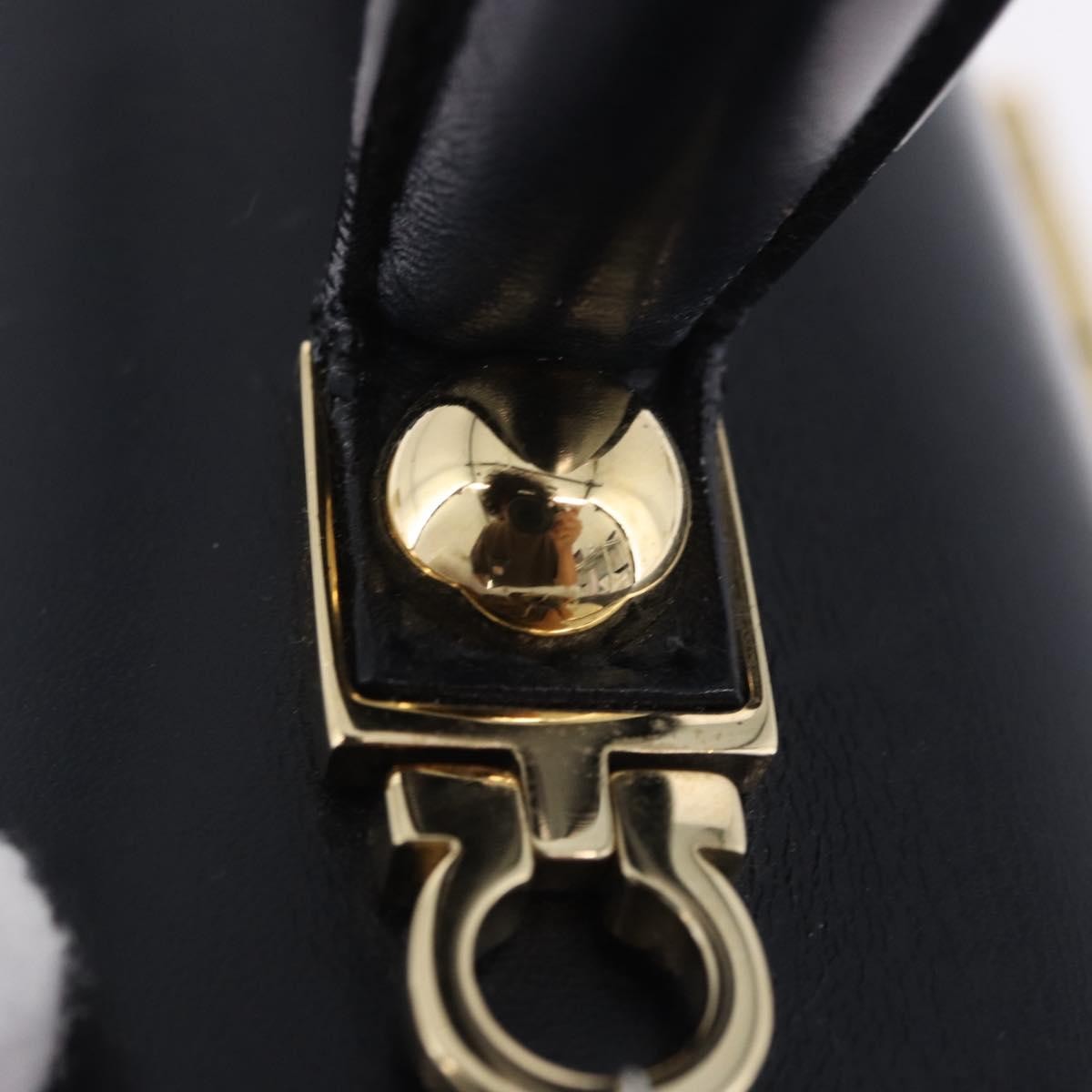 Salvatore Ferragamo Convertible Top Handle Leather, Navy, Leather, Handbag