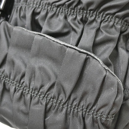Prada Gaufre Chain Flap Nappa Leather, Black, Nylon, Shoulder Bag