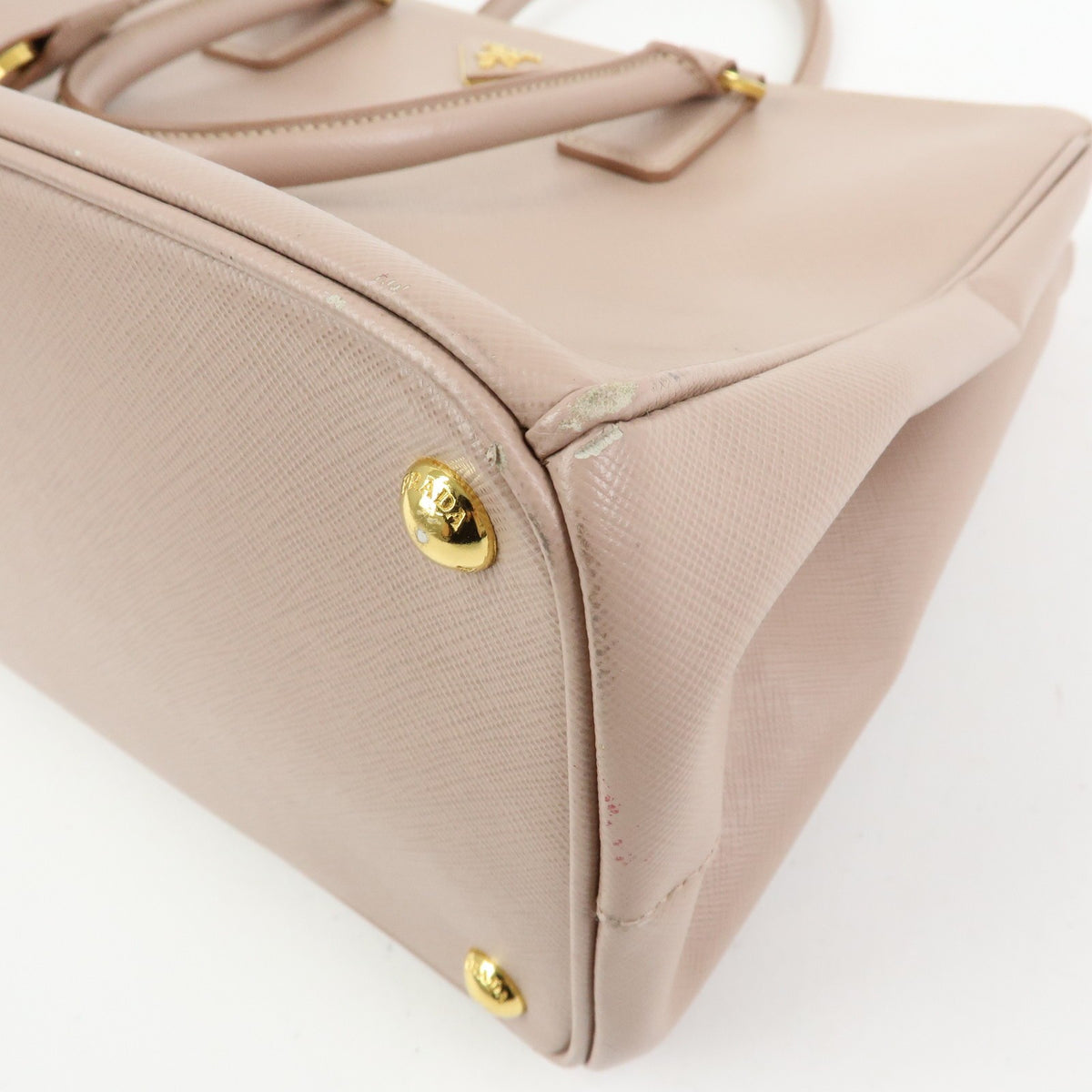 Prada Galliera Saffiano Leather with Applique, Pink, Leather, Handbag