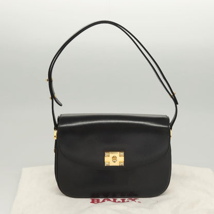 Bally Vintage Leather, Black, Leather, Shoulder Bag