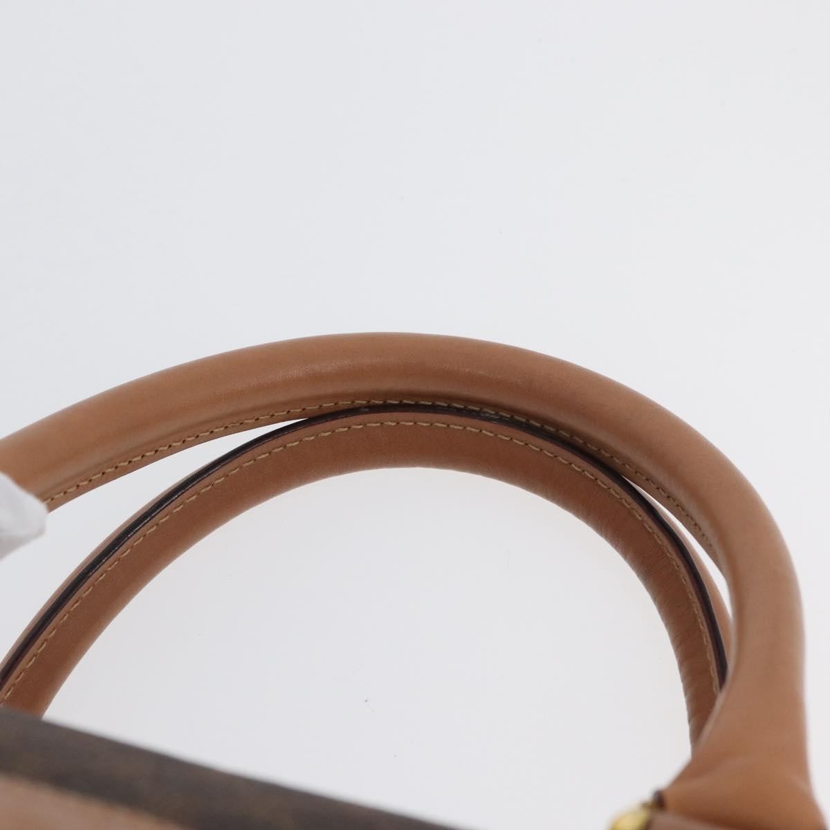 Celine Vintage Duffle Macadam Coated Canvas, Brown, PVC, Handbag