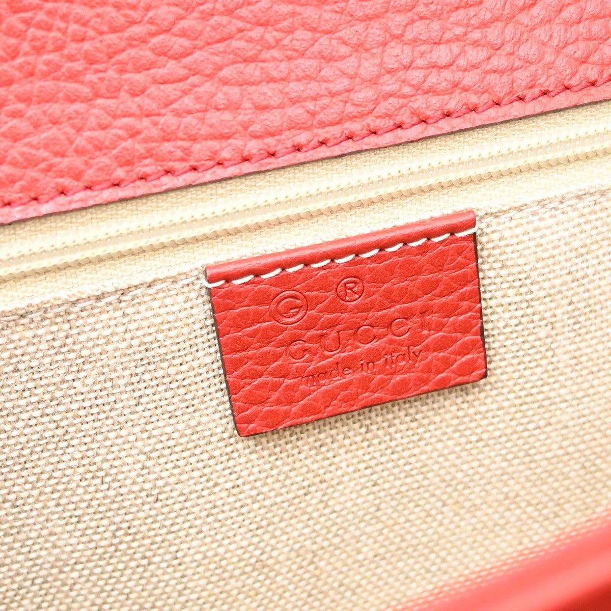 Gucci Interlocking Leather, Red, Leather, Shoulder Bag