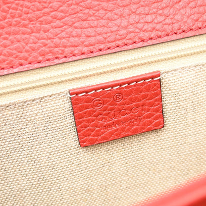 Gucci Interlocking Leather, Red, Leather, Shoulder Bag