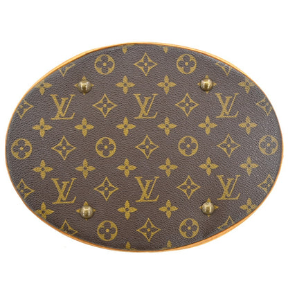 Louis Vuitton Bucket Monogram, Brown, Canvas, Handbag