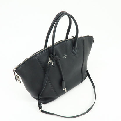 Louis Vuitton Soft Lockit Leather, Black, Leather, Handbag