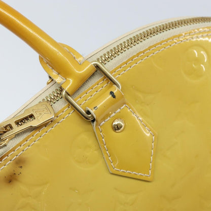 Louis Vuitton Alma Monogram Vernis, Yellow, Patent Leather, Handbag