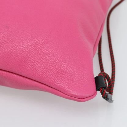 Gucci Logo Drawstring Printed Leather, Pink, Leather, Backpack