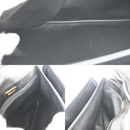 Bally Vintage Quilted Leather, Black, Leather, Handbag