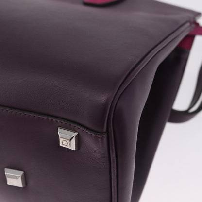 Salvatore Ferragamo Studio Satchel Leather, Purple, Leather, Handbag