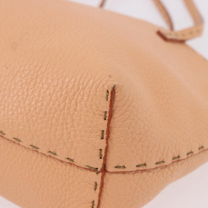 Fendi Selleria Carla Leather, Orange, Leather, Tote Bag