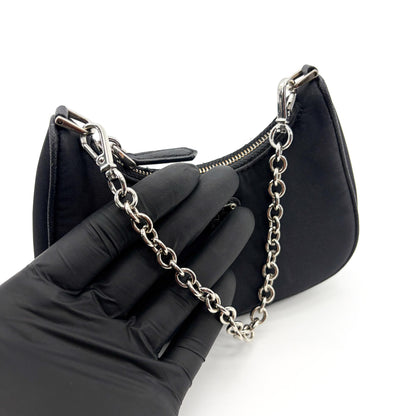 Prada Re-Edition Tessuto, Black, Nylon, Shoulder Bag