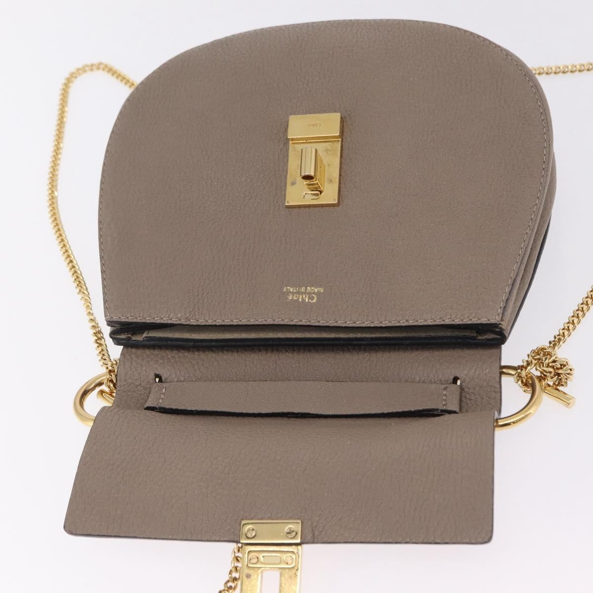 Chloe Drew Leather, Beige, Leather, Crossbody Bag