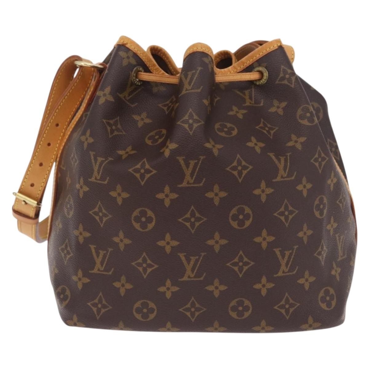Louis Vuitton Petit Noe Monogram Canvas, Brown, Canvas, Handbag
