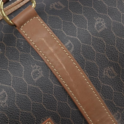 Christian Dior Vintage Honeycomb Boston Canvas and Leather, Black, Canvas, Travel Bag
