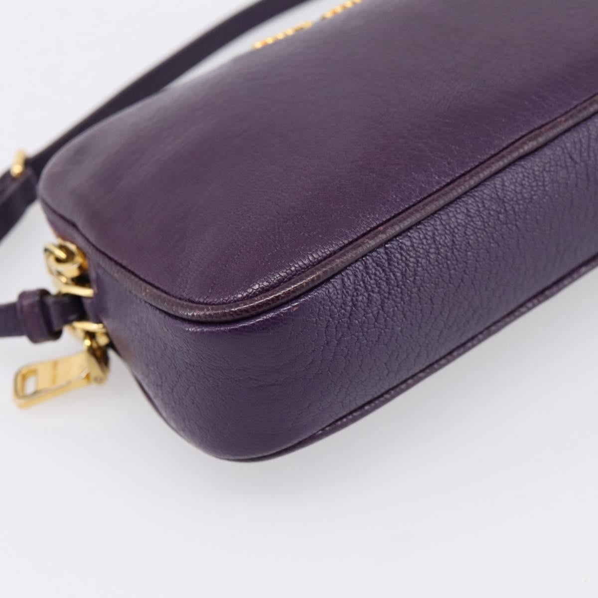 Miu Miu Double Zip Pochette Leather, Purple, Leather, Clutch