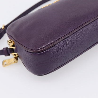 Miu Miu Double Zip Pochette Leather, Purple, Leather, Clutch