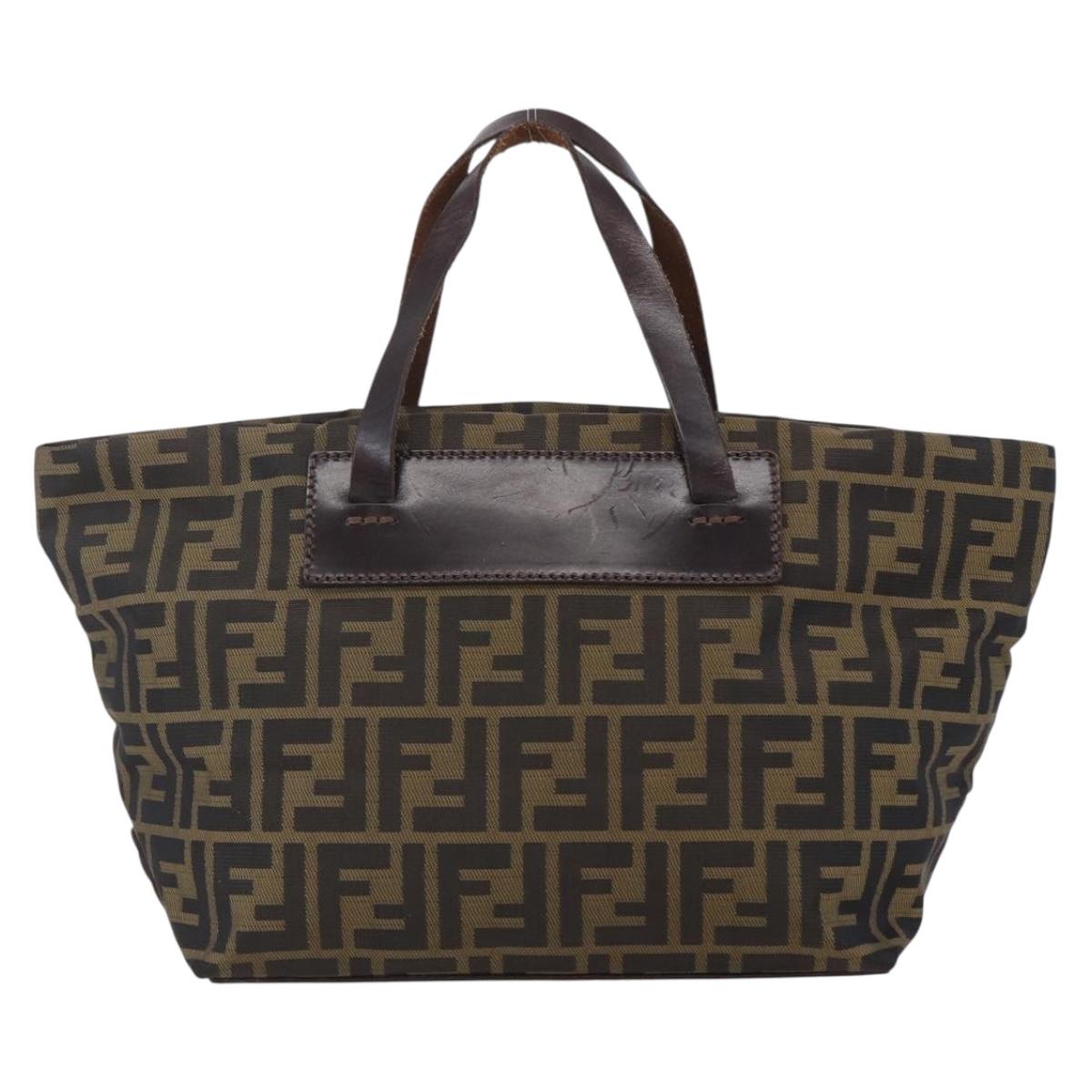 Fendi Vintage Zucca Handbag Zucca, BLACK, CANVAS, Handbag