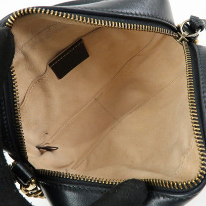 Gucci GG Marmont Matelasse Patent, Black, Leather, Shoulder Bag