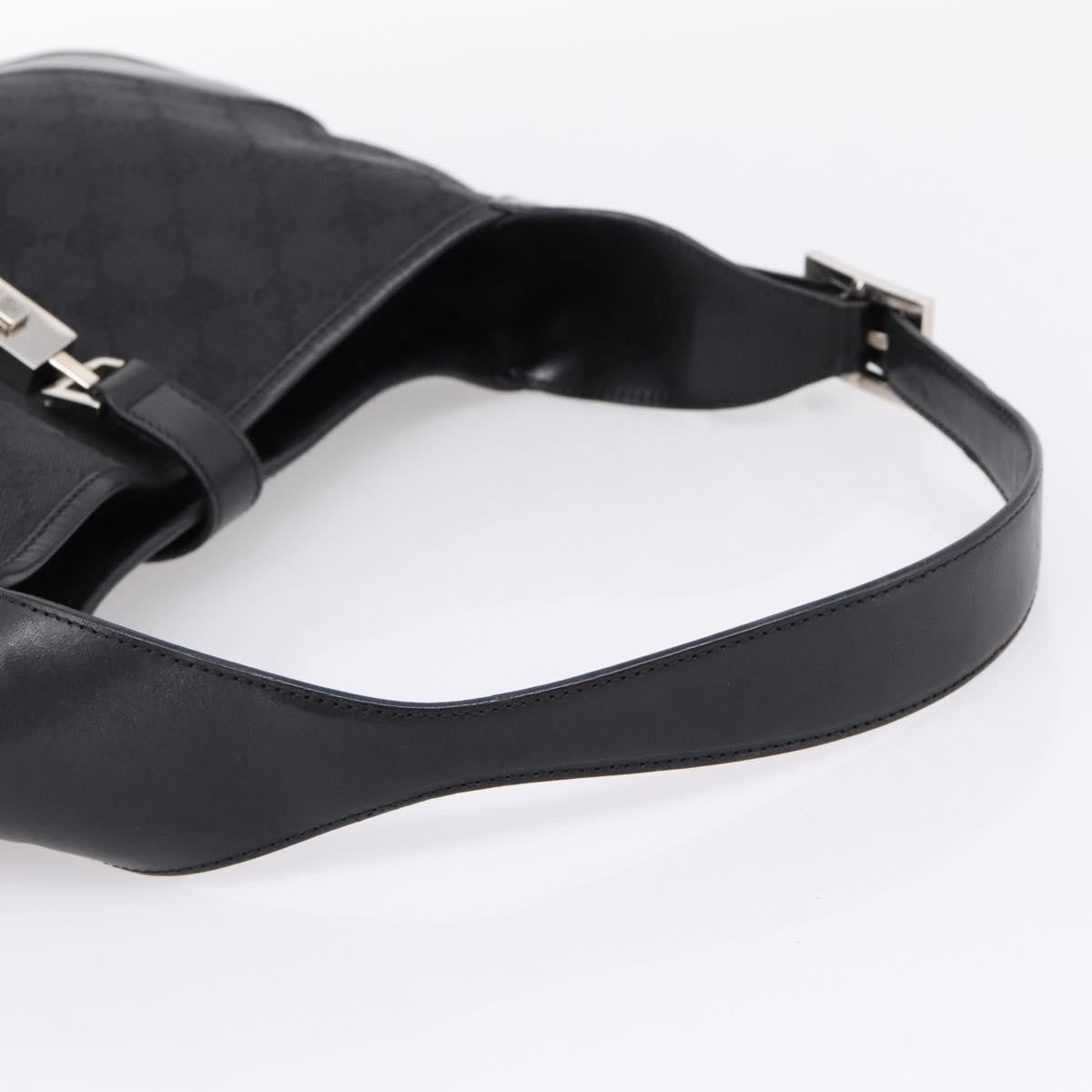 Gucci Jackie O Hobo GG Canvas with Leather, Black, Canvas, Shoulder Bag