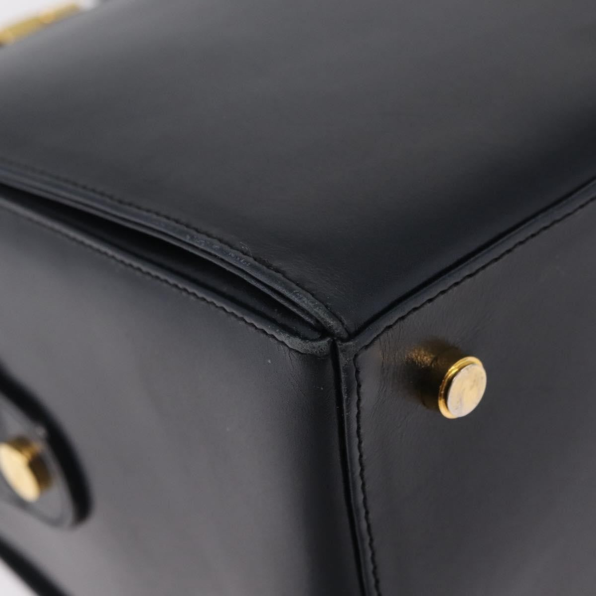 Salvatore Ferragamo Gancini Leather, Navy, Leather, Handbag