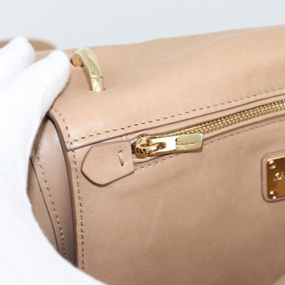 Salvatore Ferragamo Sofia Rainbow Saddle Leather, Beige, Leather, Handbag