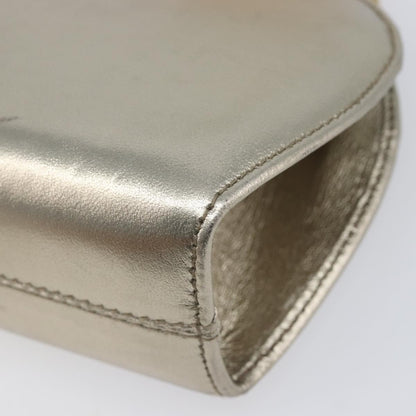 Salvatore Ferragamo Gancini Chain Leather, Gold, Leather, Shoulder Bag