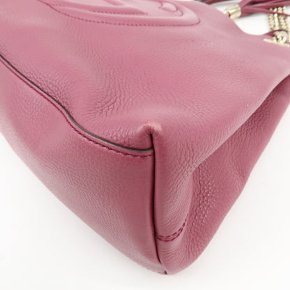 Gucci Soho Chain Strap Leather, Purple, Leather, Shoulder Bag