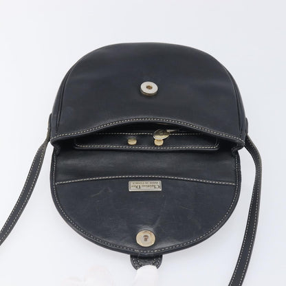 Christian Dior Vintage CD Logo Leather, Navy, Leather, Shoulder Bag