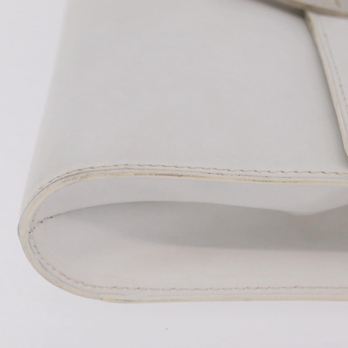 Celine Vintage Circle Logo Leather, White, Leather, Crossbody Bag