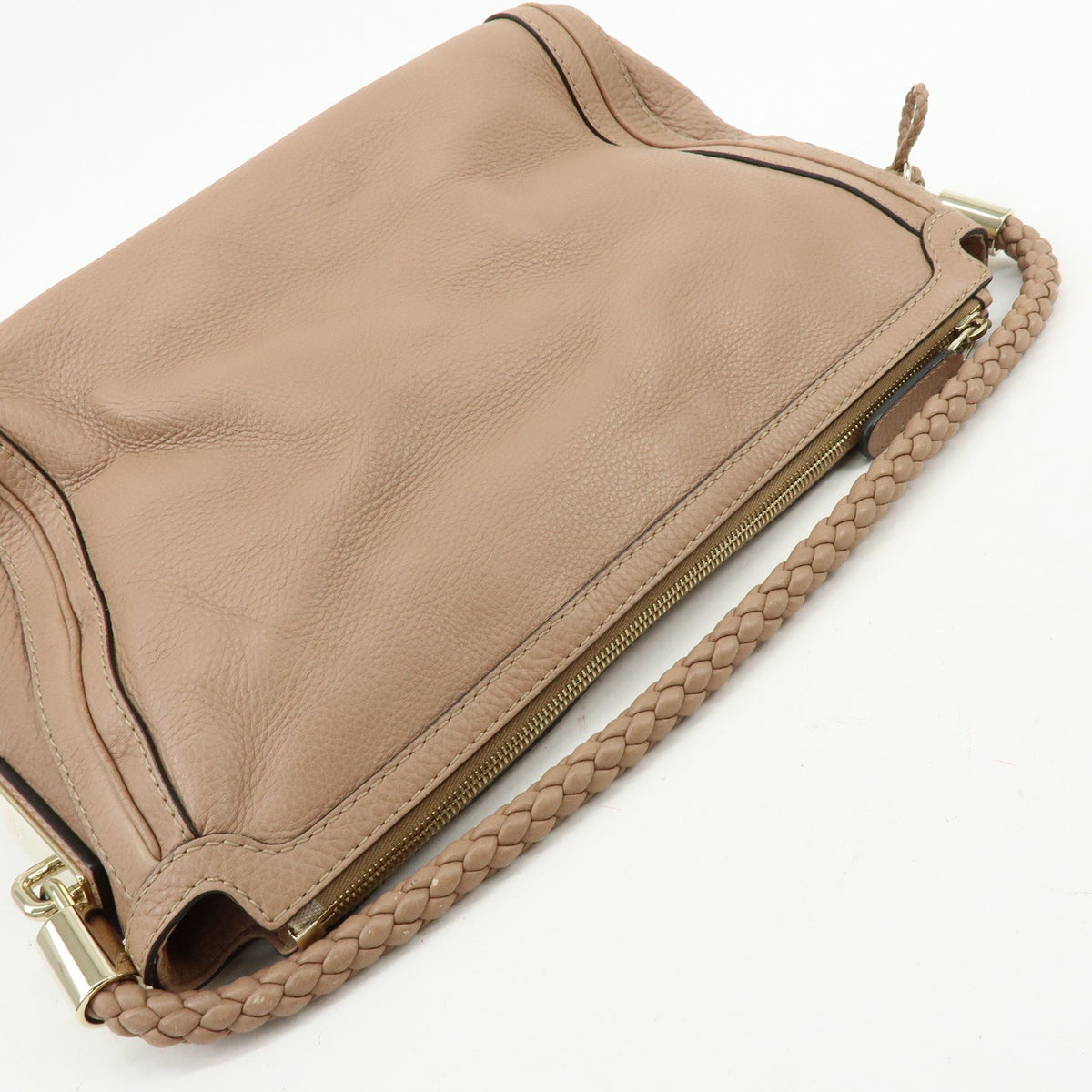 Gucci Bella Zip Leather, Beige, Leather, Tote Bag