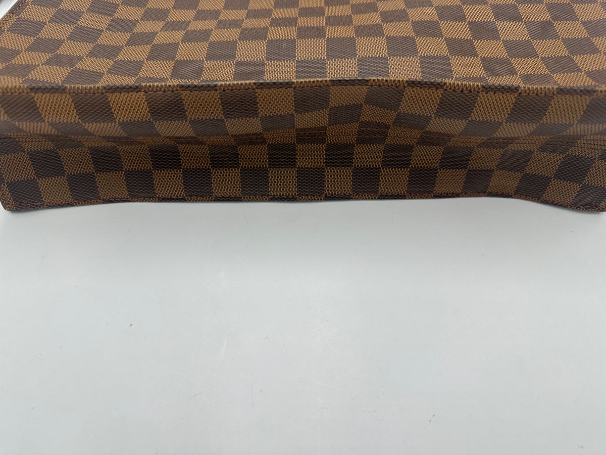 Louis Vuitton Sac Plat Damier Ebene, Brown, Canvas, Handbag