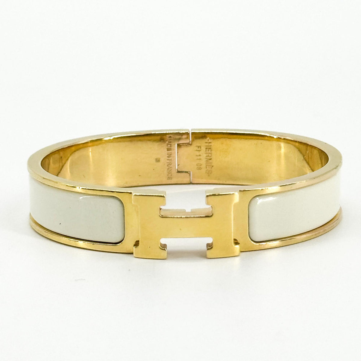 Hermes Clic H Fusion Enamel, Gold, Metal, Bracelet