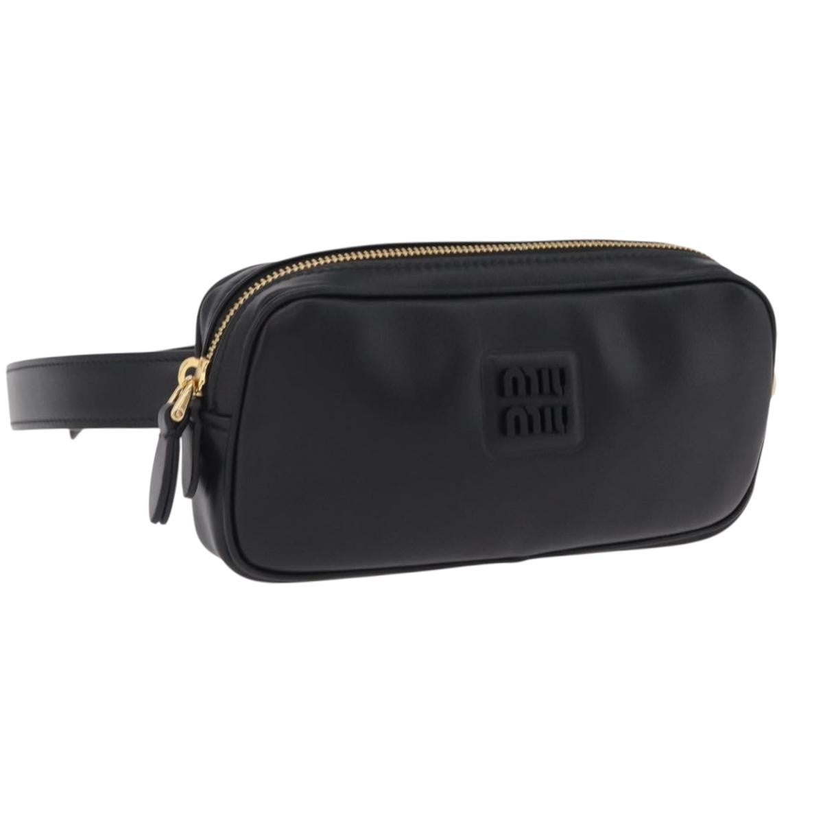 Miu Miu Arcadie Camera Leather, Black, Leather, Handbag