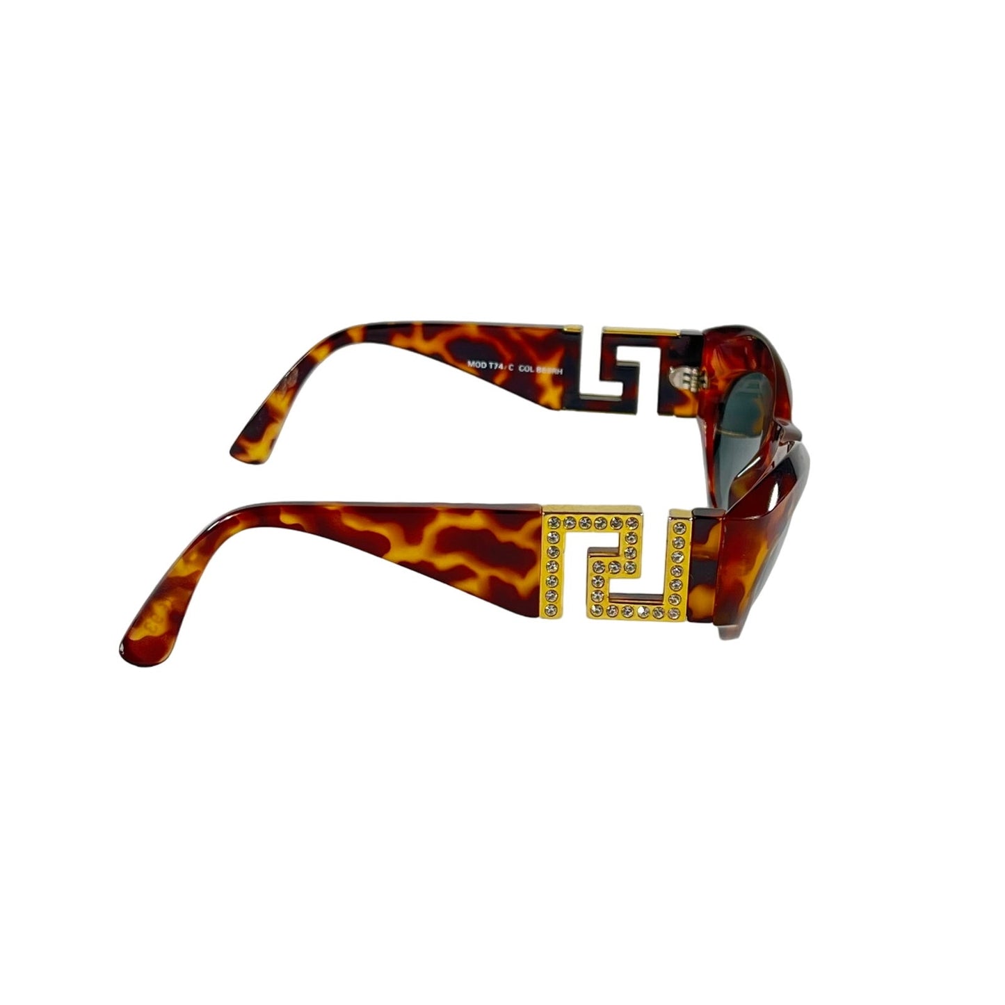 Gianni Versace Greek Key Sunglasses Tortoise