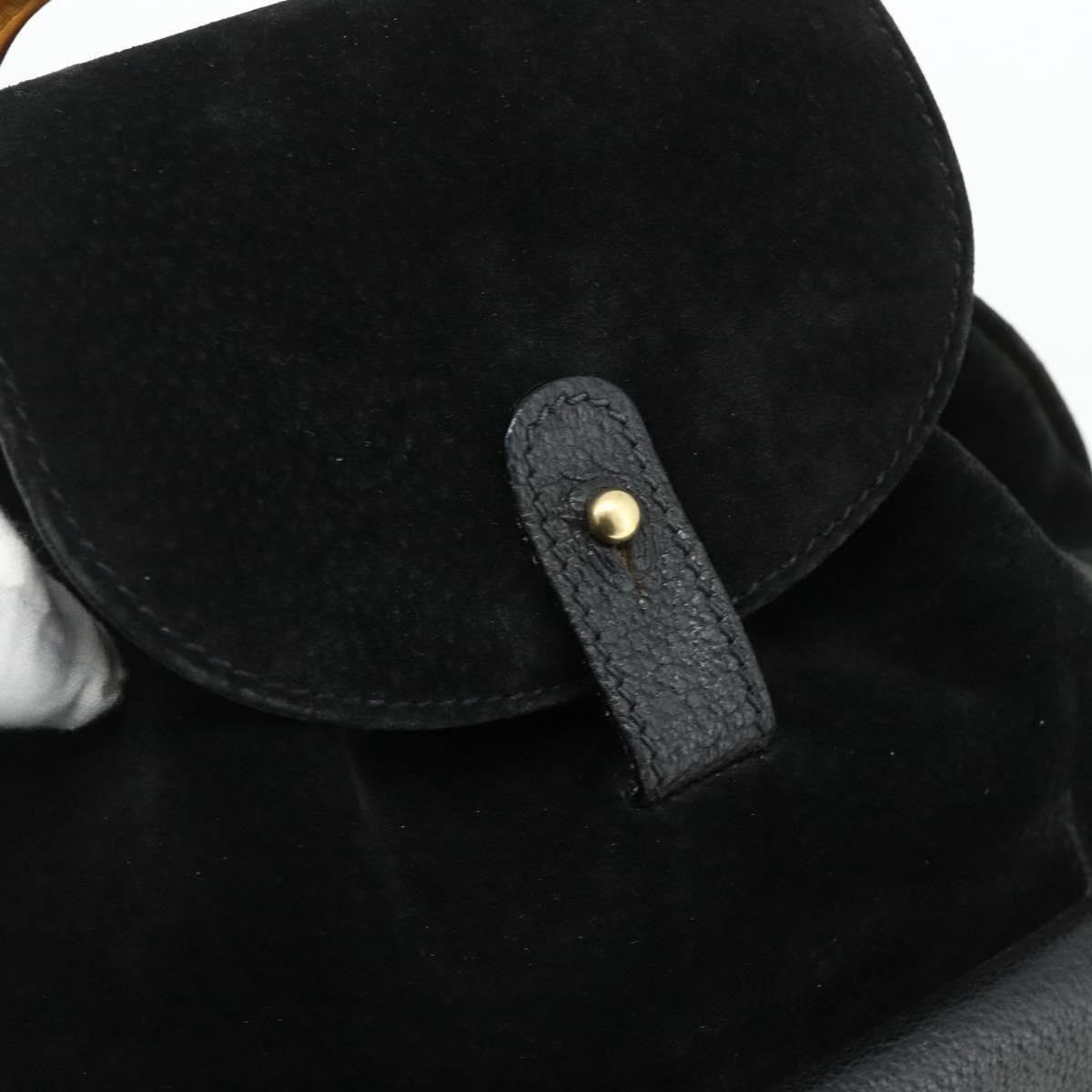 Gucci Gucci bamboo daim, Black, Suede, Backpack