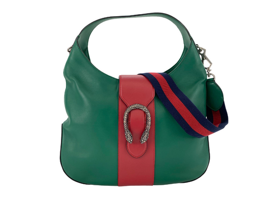 Gucci Dionysus Hobo Leather, Green, Leather, Shoulder Bag