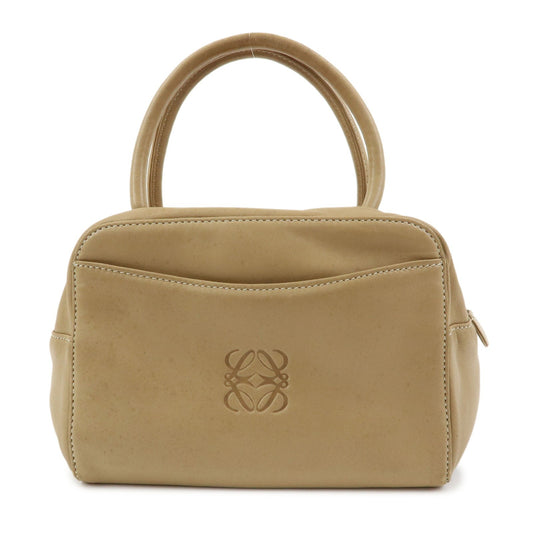 Loewe Vintage Anagram Leather, Beige, Leather, Handbag