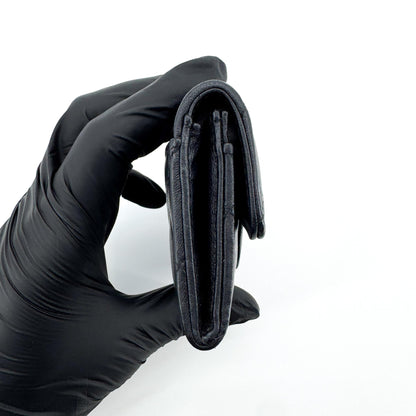 Chanel Classic Flap Card Holder Quilted Caviar, Black, Leather, Card Holder