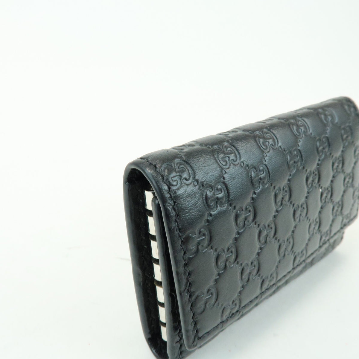 Gucci Flap Card Case Guccissima Leather, Black, Leather, Card Holder