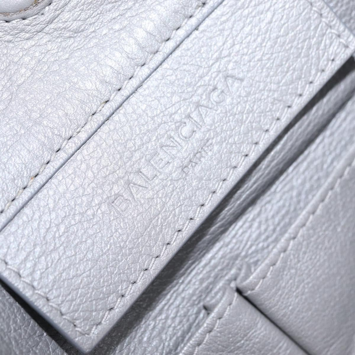 Balenciaga Papier Drop Bucket Leather, Silver, Leather, Handbag