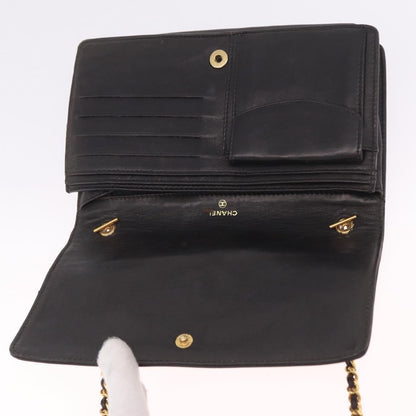 Chanel Vintage CC Wallet on Chain Patent, Black, Patent Leather, Crossbody Bag